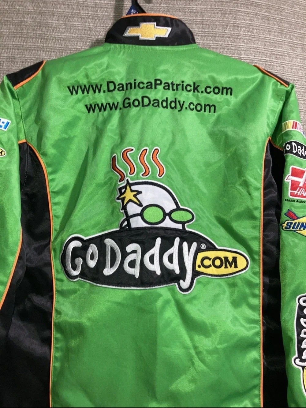 Kid’s Danica Patrick #7 Go Daddy Green Racing Jacket NASCAR Authentics Youth S M
